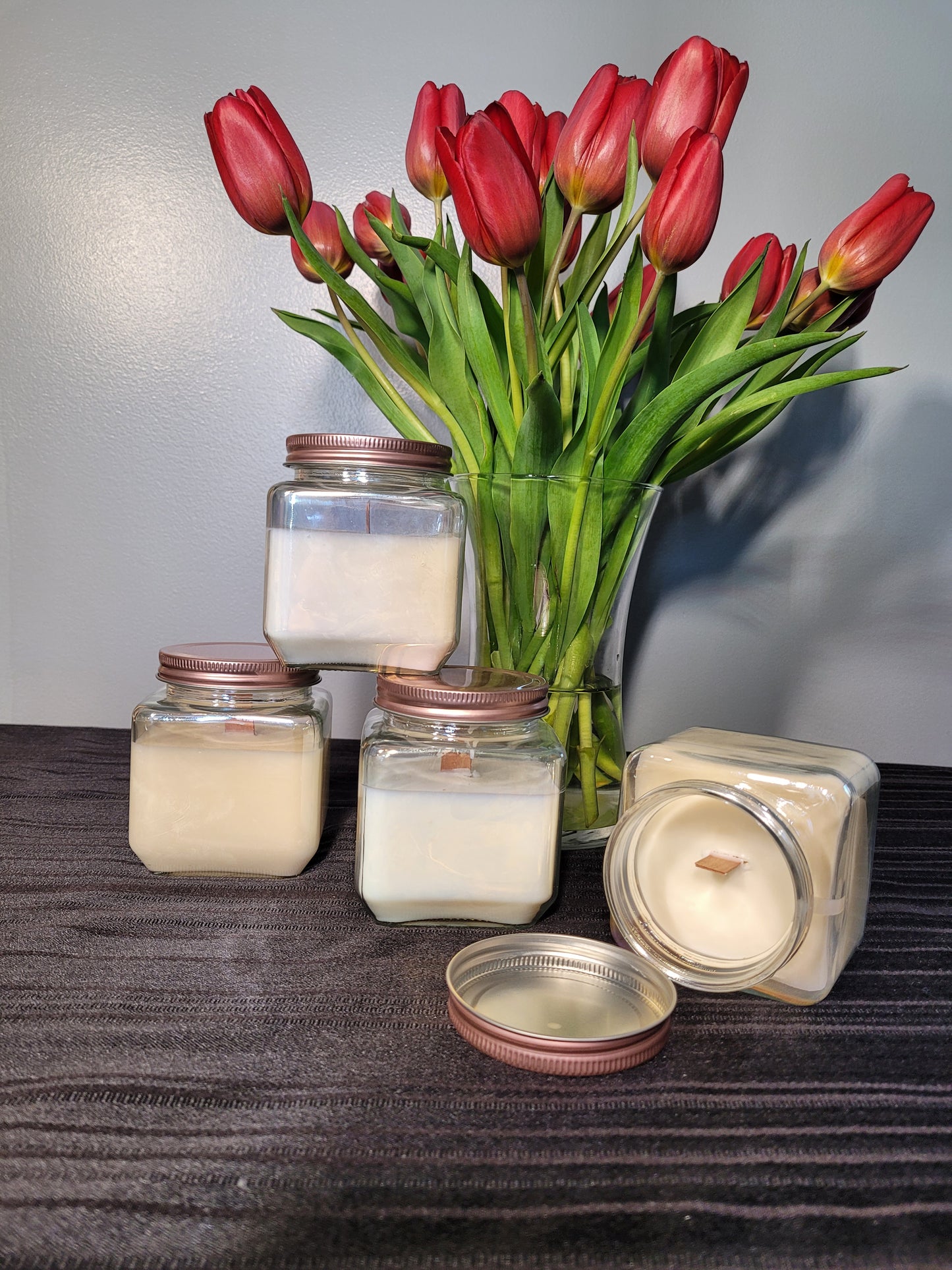 Wooden Wick Soy Candle in Glass Jar