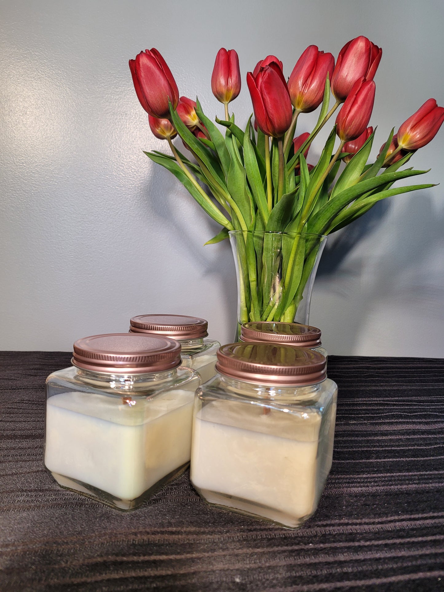 Wooden Wick Soy Candle in Glass Jar