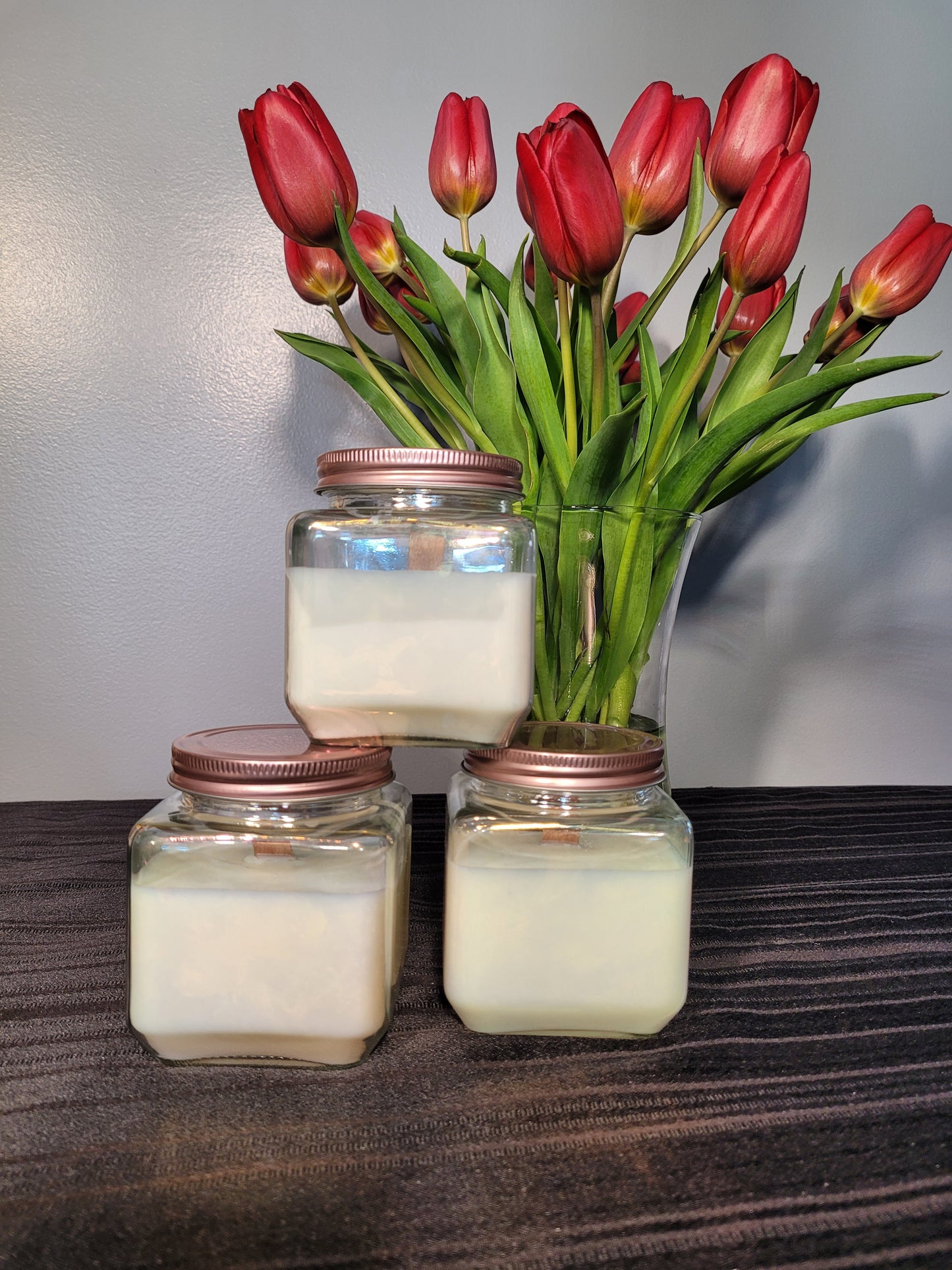 Wooden Wick Soy Candle in Glass Jar